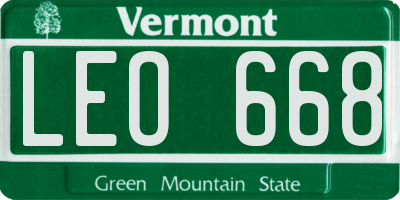 VT license plate LEO668