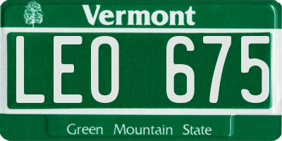 VT license plate LEO675
