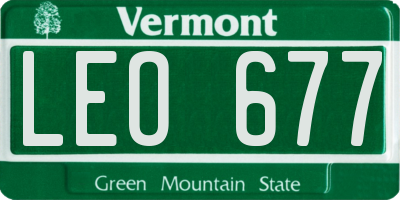 VT license plate LEO677