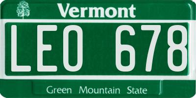 VT license plate LEO678