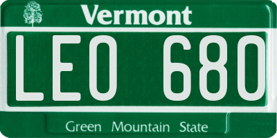 VT license plate LEO680