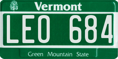 VT license plate LEO684