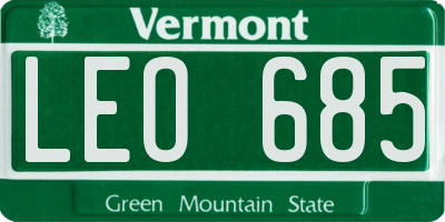 VT license plate LEO685