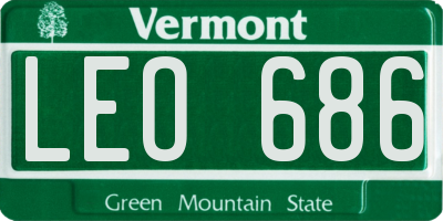 VT license plate LEO686