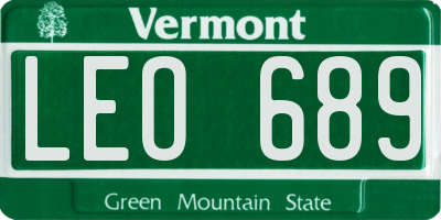 VT license plate LEO689