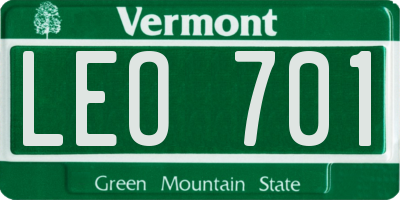 VT license plate LEO701