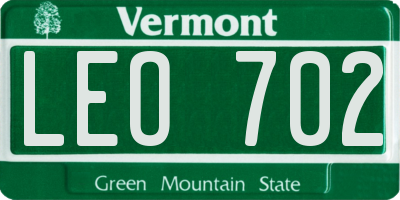 VT license plate LEO702