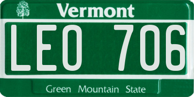 VT license plate LEO706