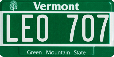 VT license plate LEO707