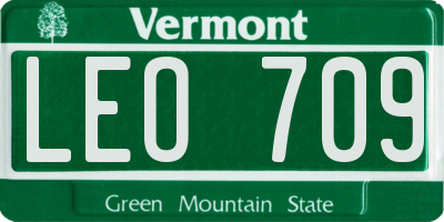 VT license plate LEO709