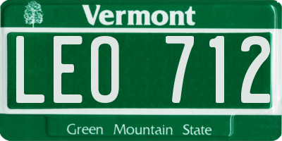 VT license plate LEO712