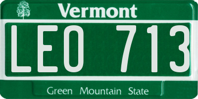 VT license plate LEO713