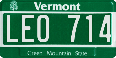 VT license plate LEO714