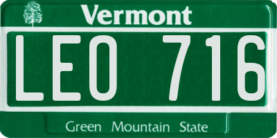 VT license plate LEO716