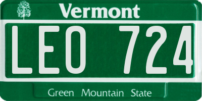 VT license plate LEO724