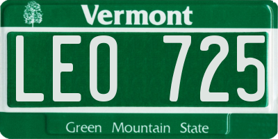 VT license plate LEO725