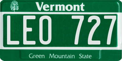 VT license plate LEO727