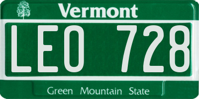 VT license plate LEO728