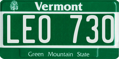VT license plate LEO730