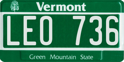 VT license plate LEO736
