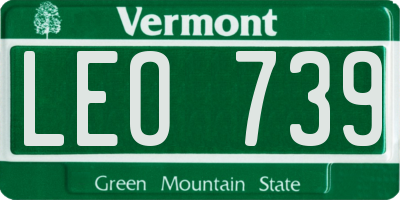 VT license plate LEO739