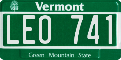 VT license plate LEO741