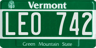 VT license plate LEO742