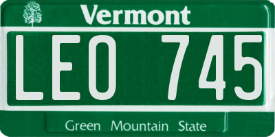 VT license plate LEO745