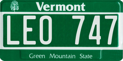 VT license plate LEO747