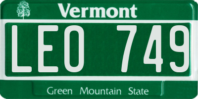 VT license plate LEO749