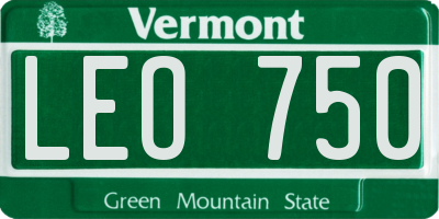 VT license plate LEO750
