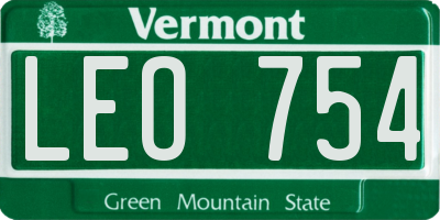 VT license plate LEO754