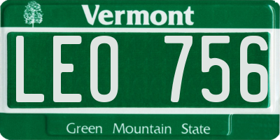 VT license plate LEO756
