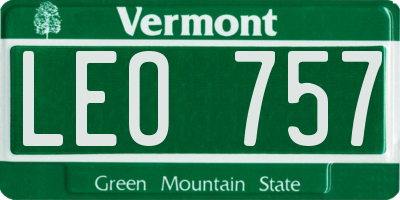VT license plate LEO757