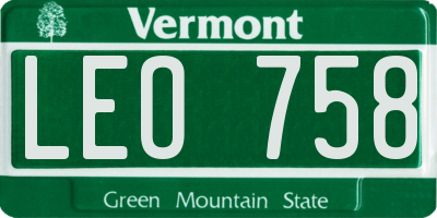 VT license plate LEO758