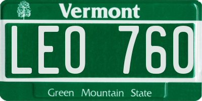 VT license plate LEO760