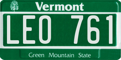 VT license plate LEO761