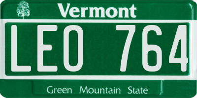 VT license plate LEO764