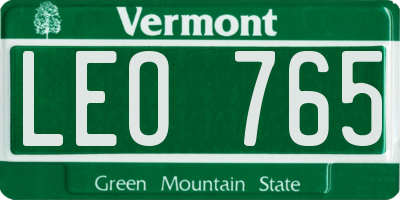 VT license plate LEO765