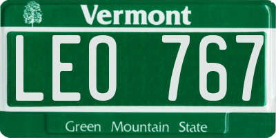 VT license plate LEO767