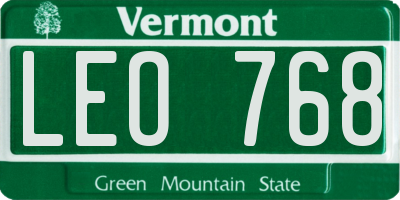 VT license plate LEO768