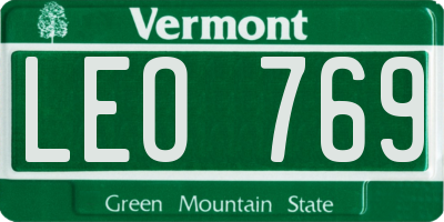 VT license plate LEO769