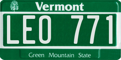 VT license plate LEO771