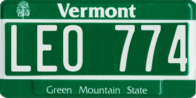 VT license plate LEO774