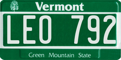 VT license plate LEO792