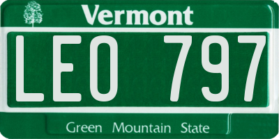 VT license plate LEO797