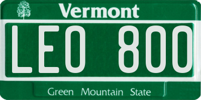 VT license plate LEO800