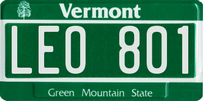 VT license plate LEO801