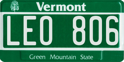 VT license plate LEO806