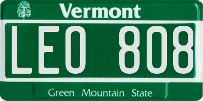 VT license plate LEO808
